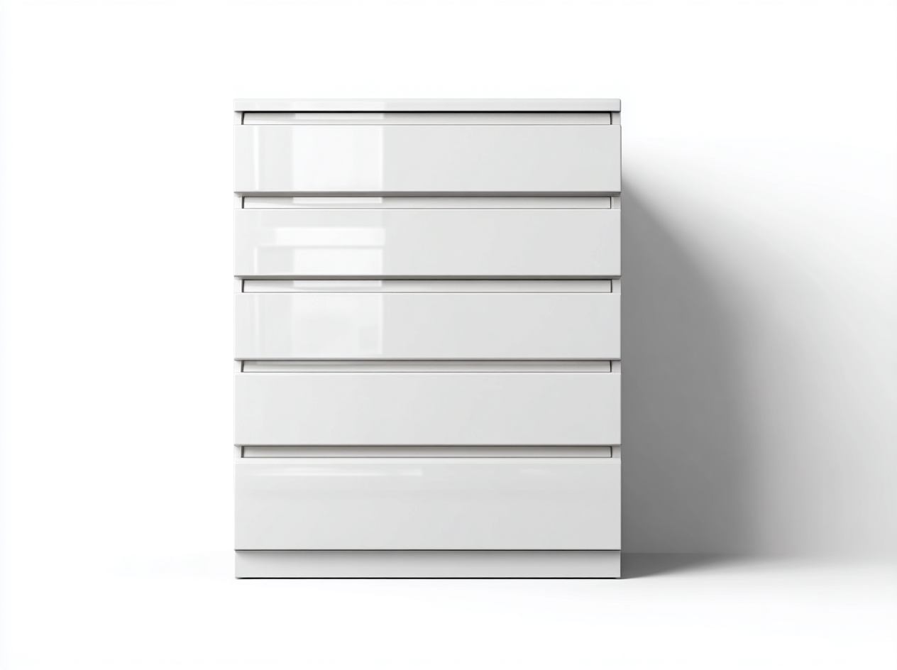 Kommode mit Schubladen-Holz-MDF-78 x 45 x 100 cm-Weiß-Hochglanz-Modernes Design-Zilaidecor