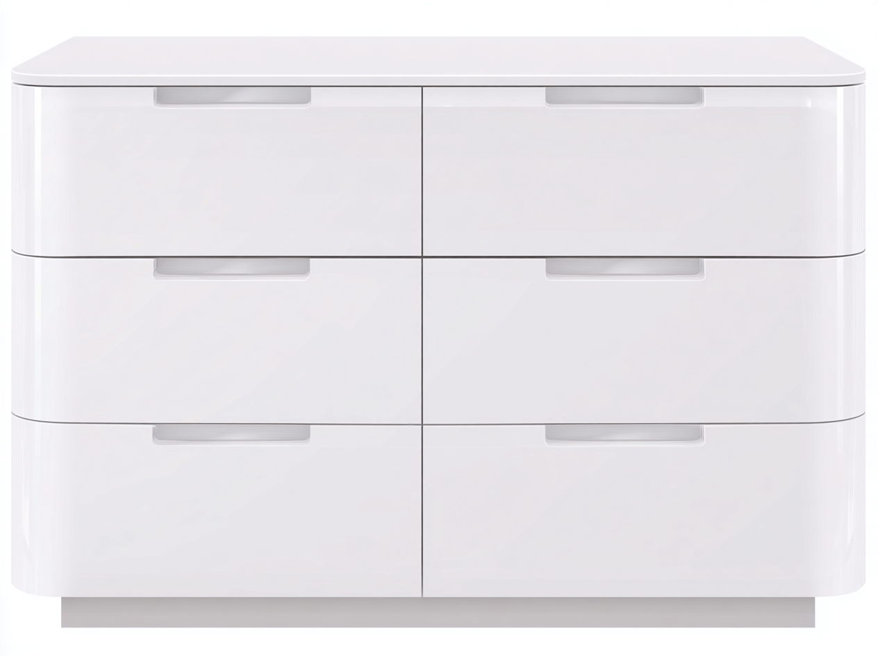 Kommode mit Schubladen-MDF-125 x 45 x 76 cm-Weiß-Minimalistischer Stil-Zilaidecor