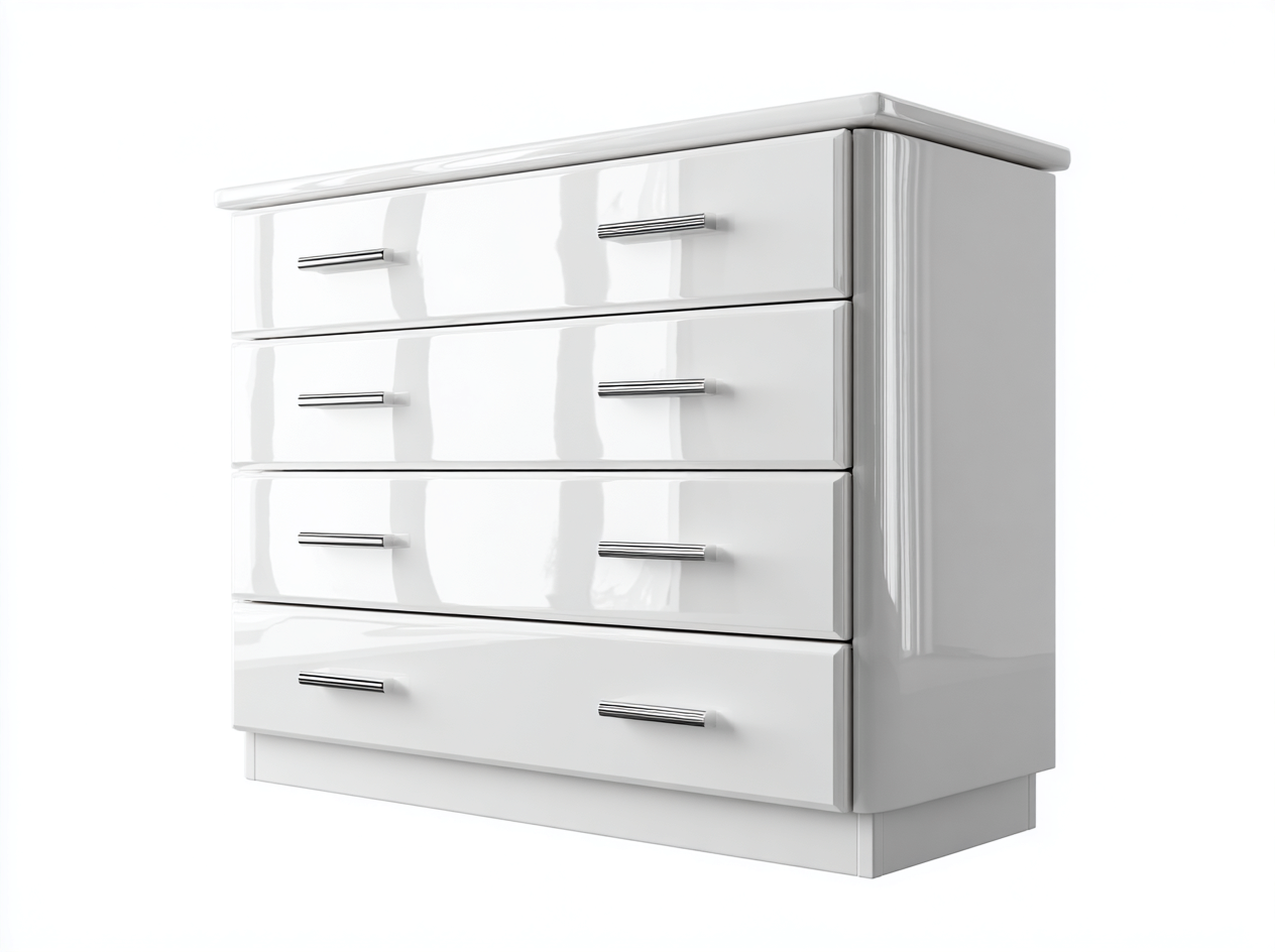 Kommode mit Schubladen-MDF-Metall-110 x 43 x 82 cm-Weiß-Moderner Stil-Zilaidecor
