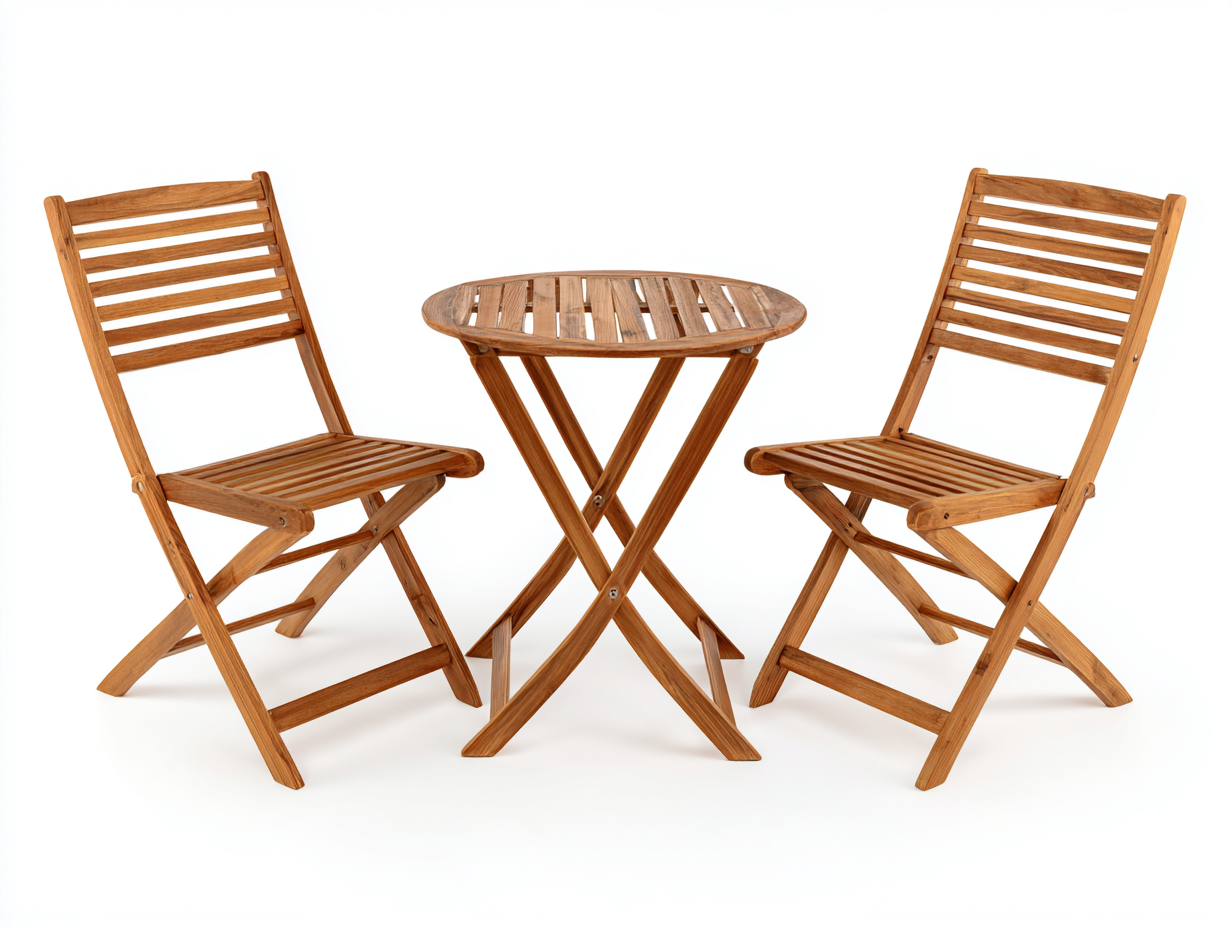 Garten Lounge Set-Holz-60 x 60 x 72 cm-Naturbraun-klassisch klappbar-Zilaidecor