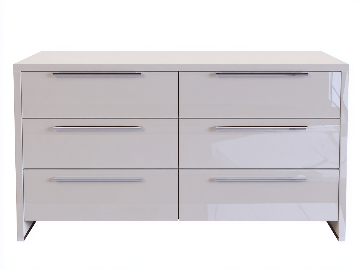 Kommode mit Schubladen-MDF-Metall-118 x 42 x 78 cm-Weiß-Moderner Stil-Zilaidecor