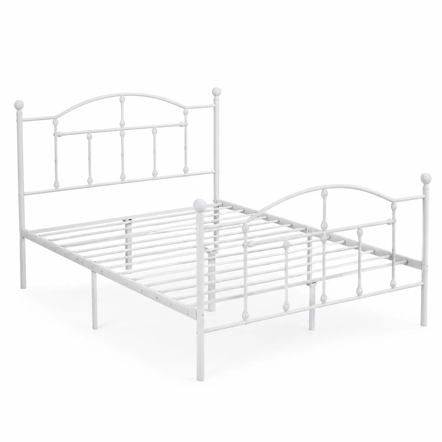 Letto matrimoniale in metallo bianco 200x150 cm