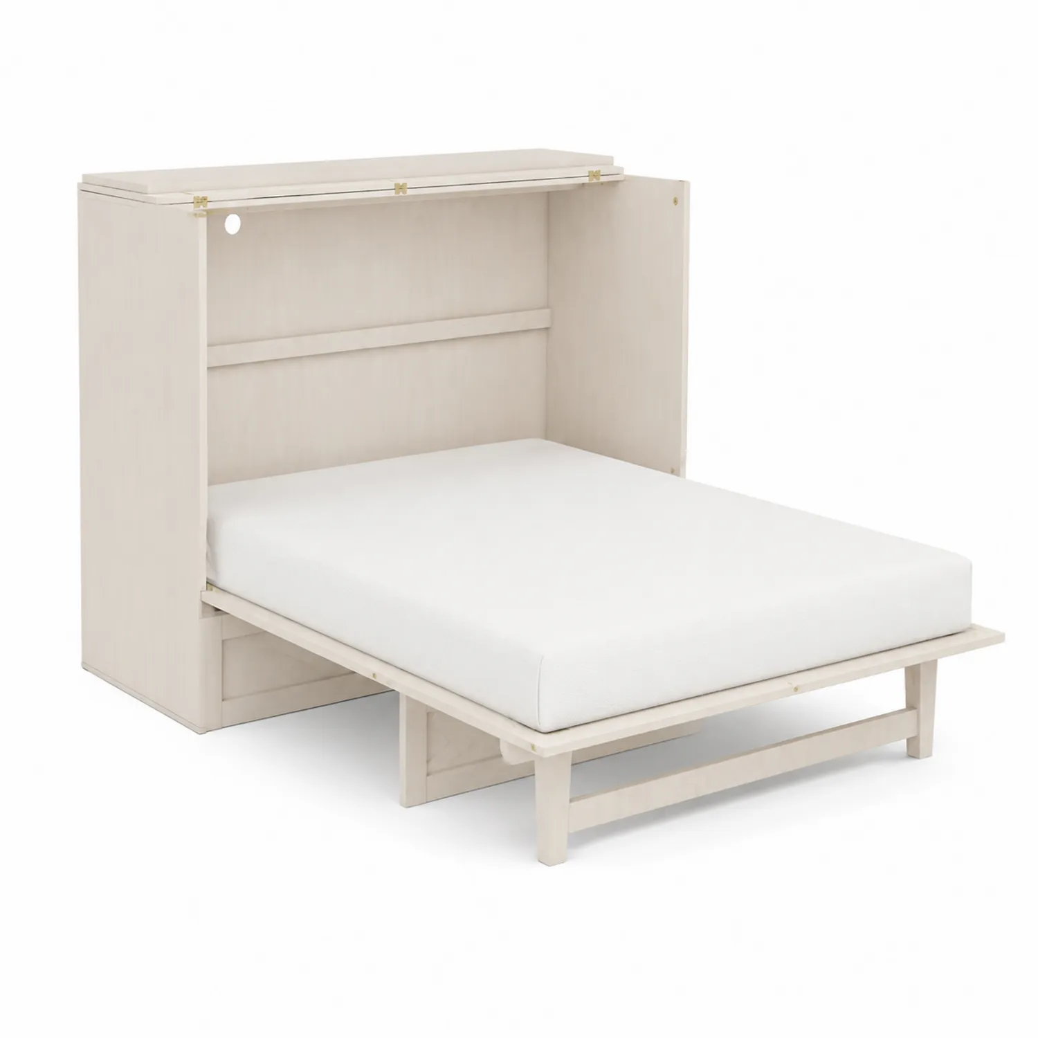 Letto a scomparsa in legno bianco 200x140 cm