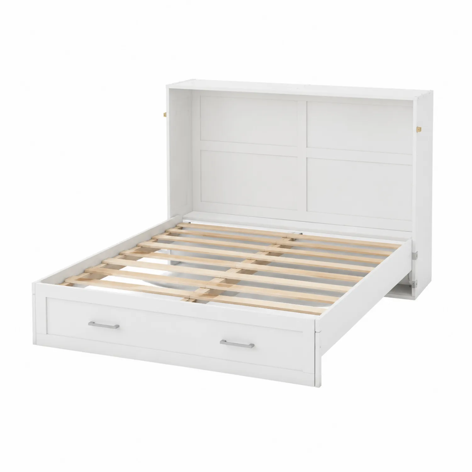 Letto pieghevole in legno bianco con funzione a scomparsa
