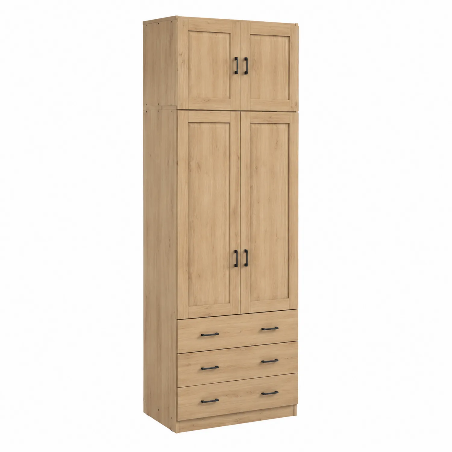 Armadio in Legno di Rovere con Ante e Cassetti 90x50x200 cm