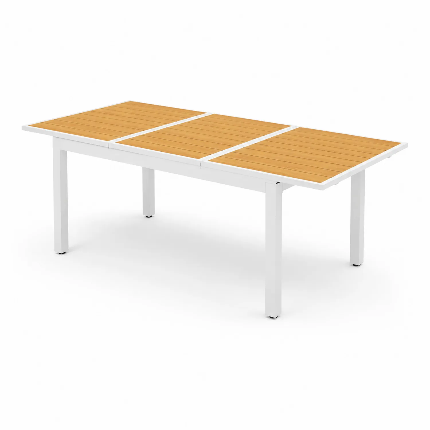 Tavolo da pranzo estensibile in alluminio e legno composito 200x90 cm