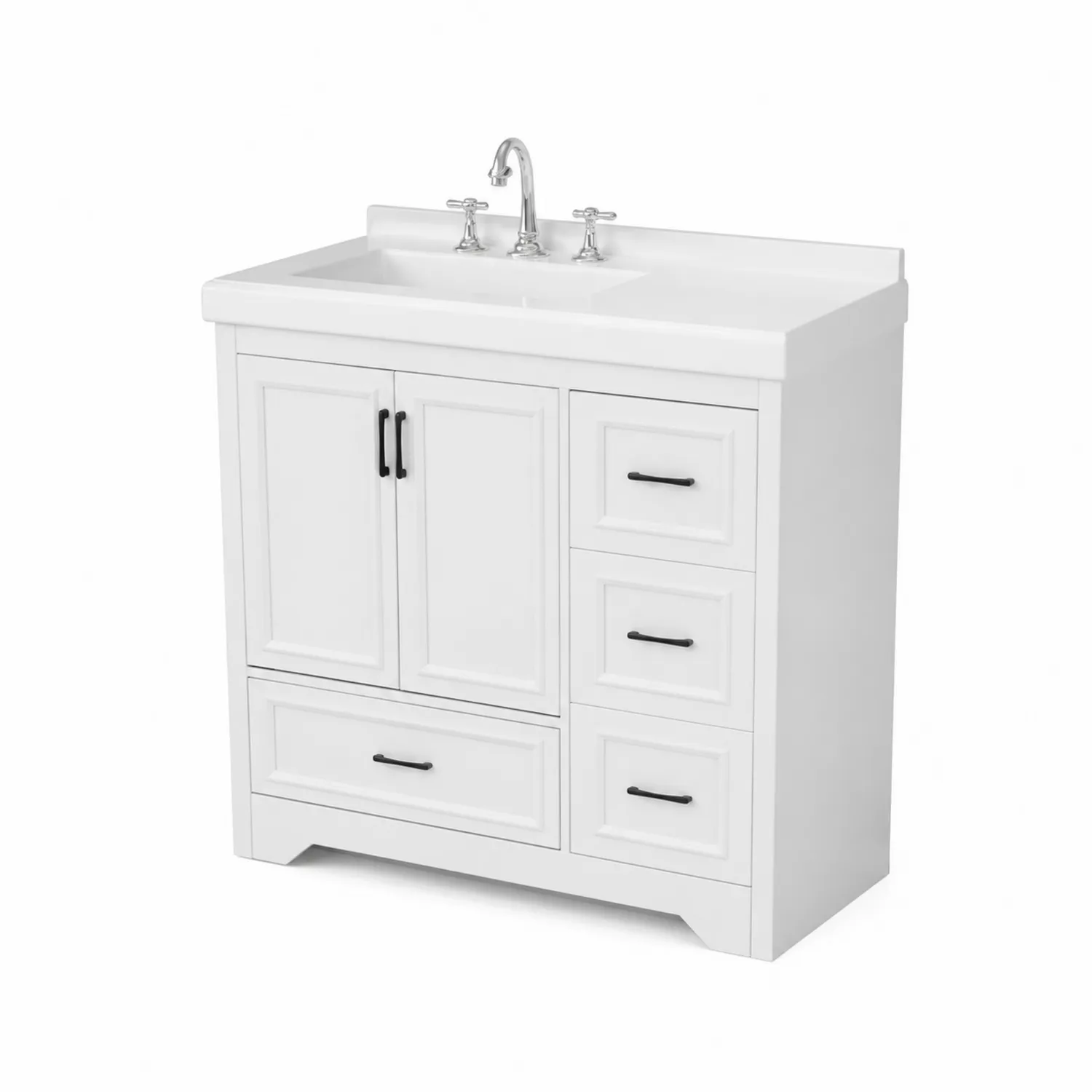 Mobile bagno in MDF con lavandino singolo bianco