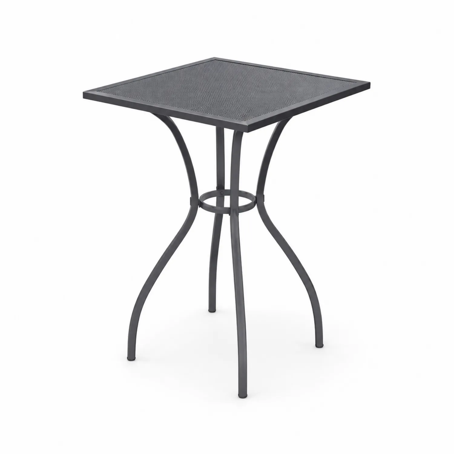 Tavolo da esterno in metallo quadrato 70x70x100 cm Nero