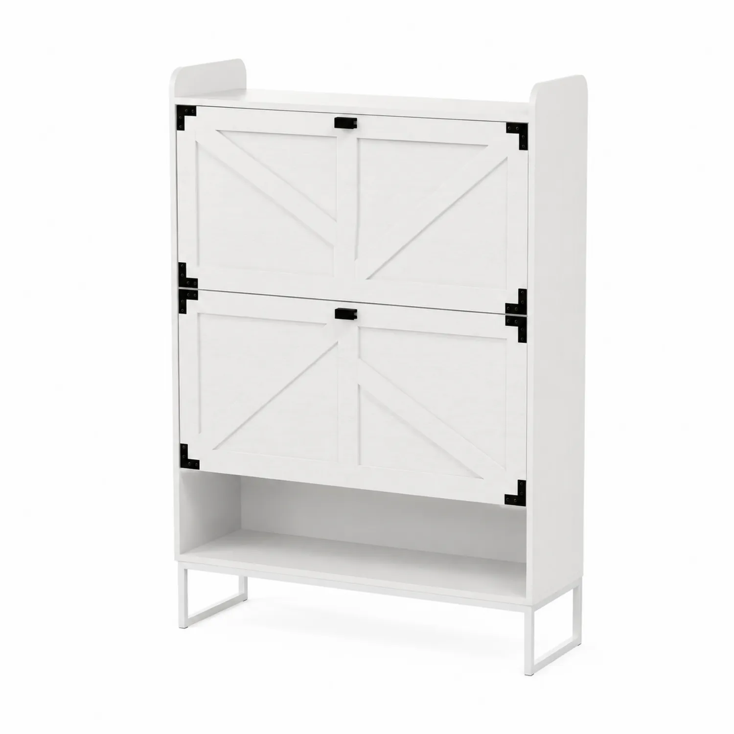Scarpiera in Legno MDF Bianco 120x80x24 cm