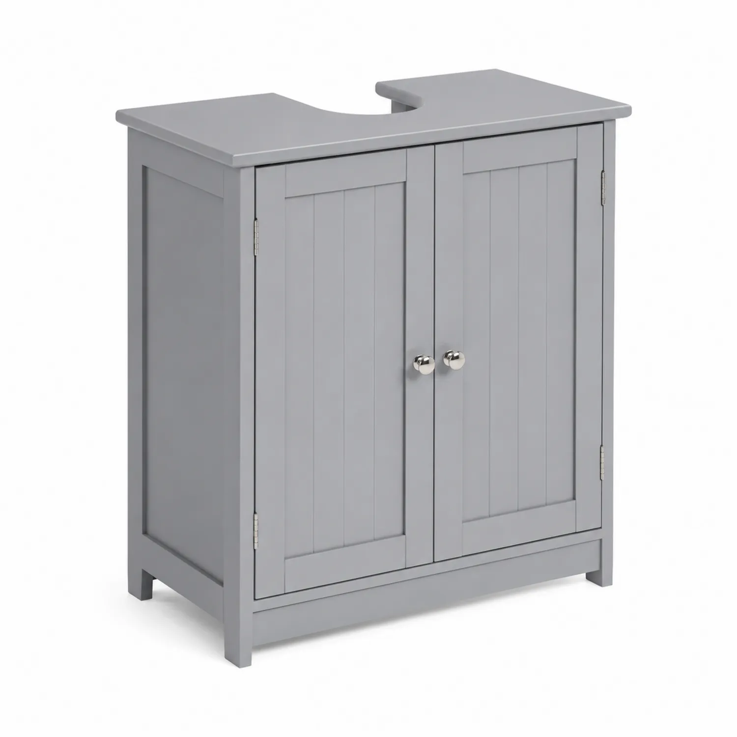Mobile Sottolavabo in MDF Grigio con Doppia Anta
