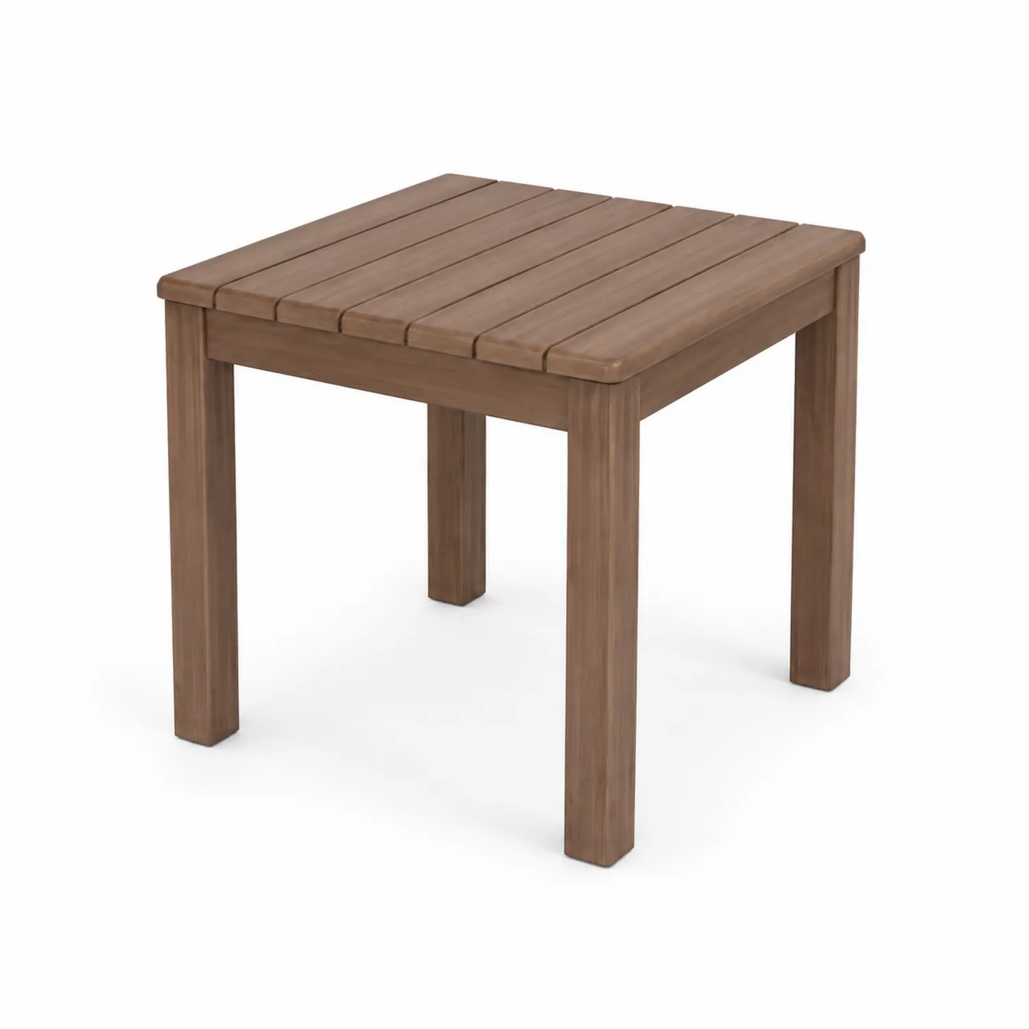 Tavolino Quadrato in Legno Massello di Acacia Marrone