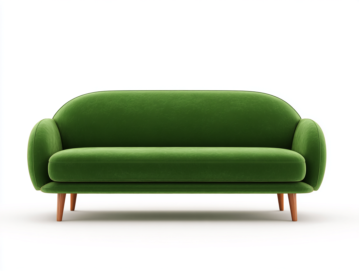Zweisitzer Sofa - Samt-Holz - 178 x 84 x 79 cm - Grün - Modern-Vonodahome