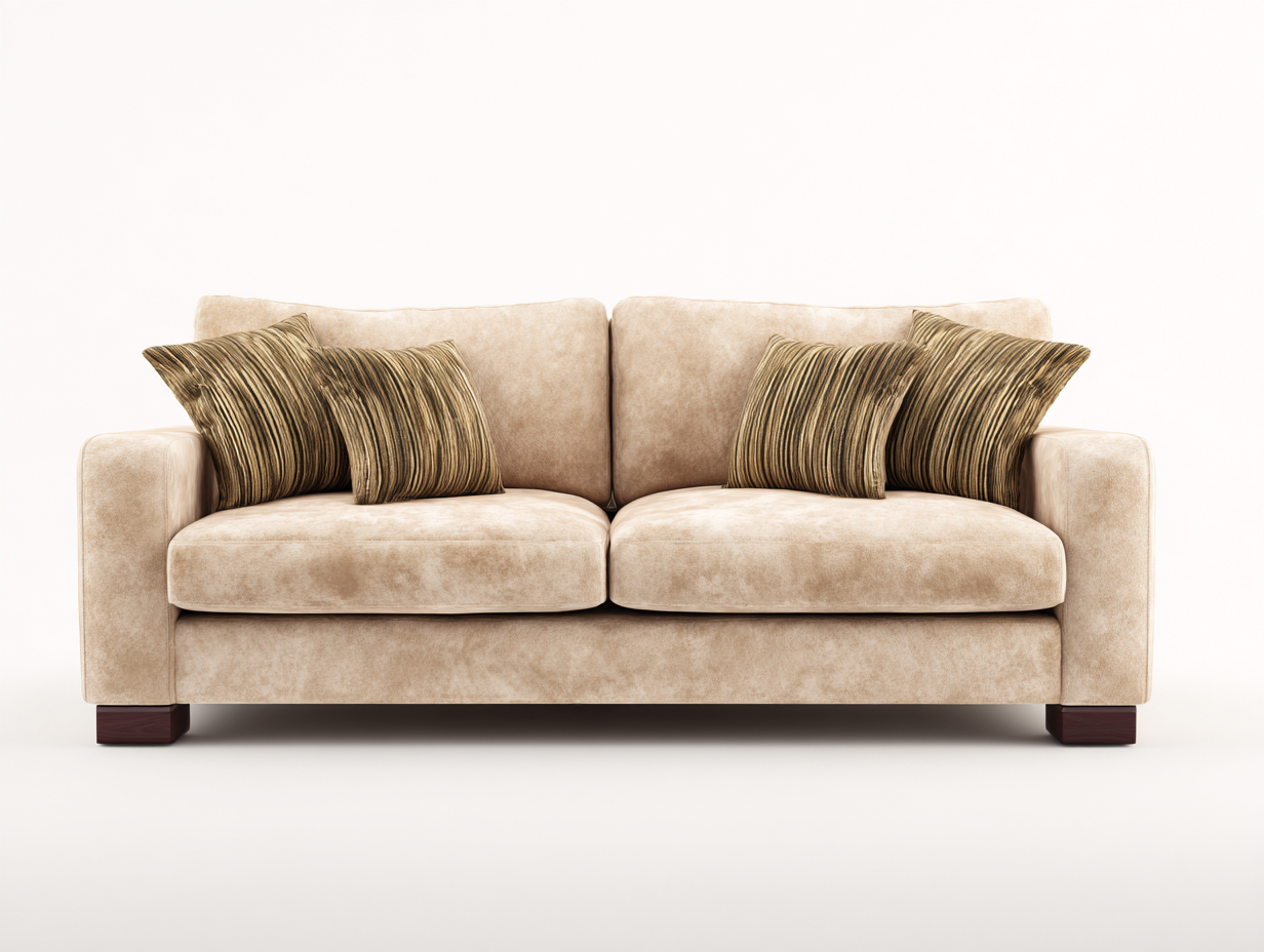 Zweisitzer Sofa - Stoff-Holz - 184 x 91 x 85 cm - Beige - Moderner Stil-Vonodahome