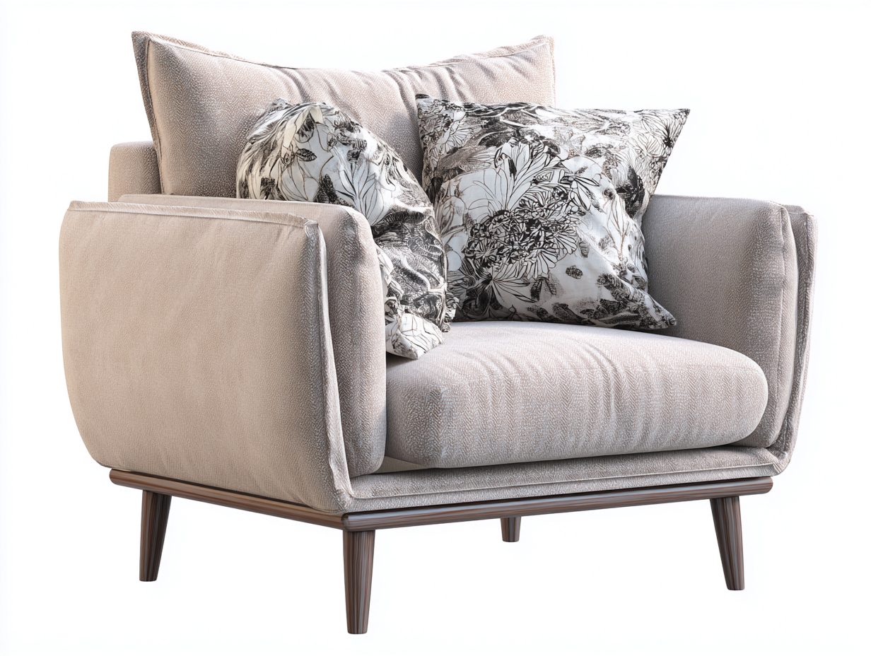 Sessel-Stoff-Holz-92 x 88 x 84 cm-Beige-Skandinavischer Stil-Vonodahome
