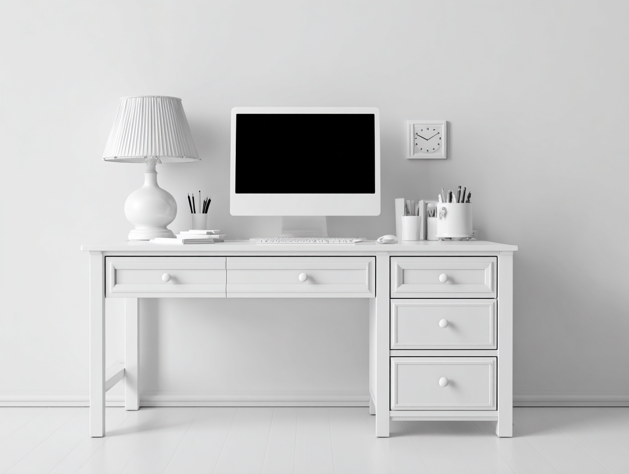 Schreibtisch-Holzwerkstoff-150 x 65 x 75 cm-Weiß-Klassischer Stil-Vonodahome