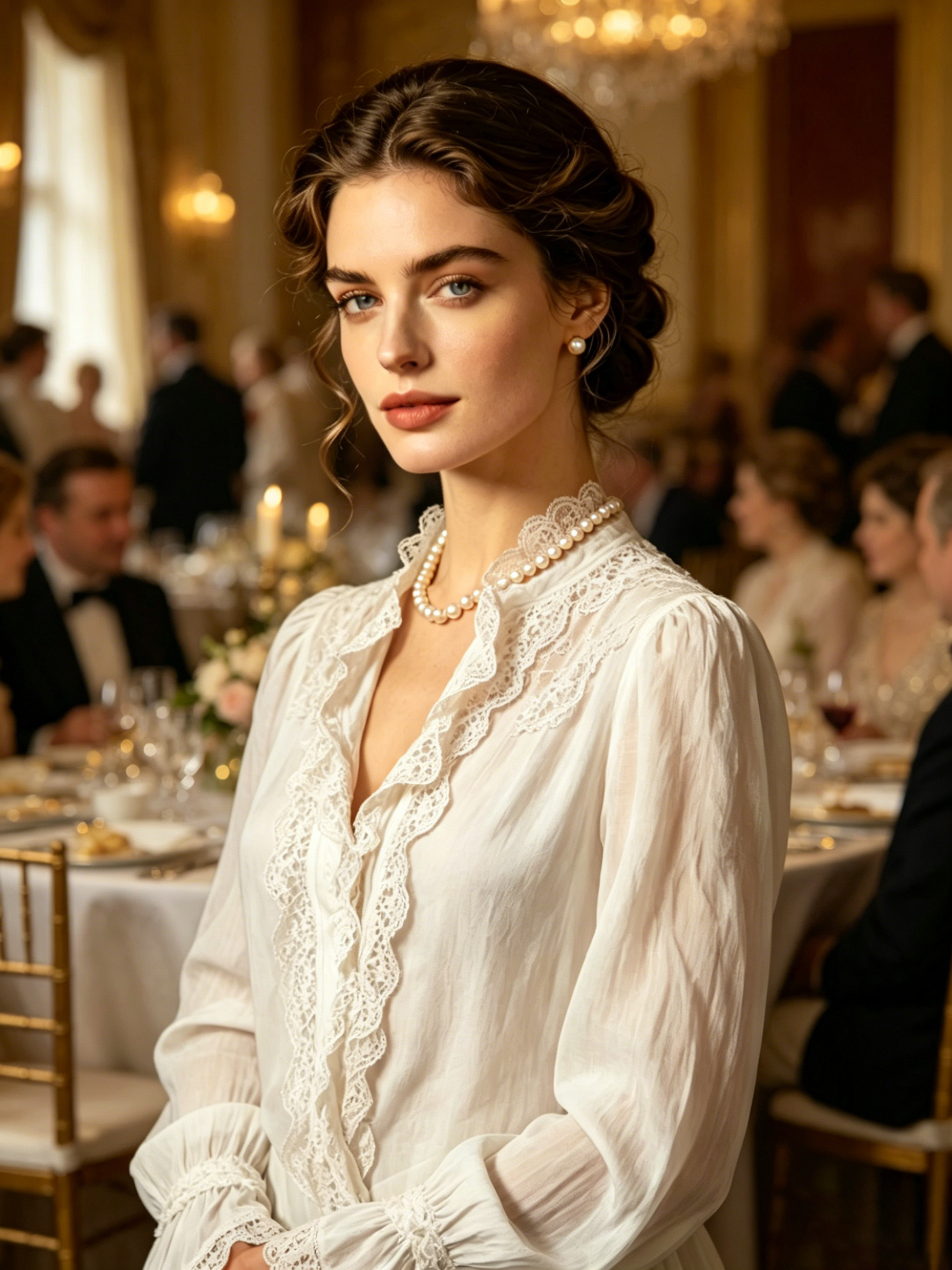 Romantic Lace Ruffle Blouse – Elegant Long Sleeve Top for Effortless Feminine Style