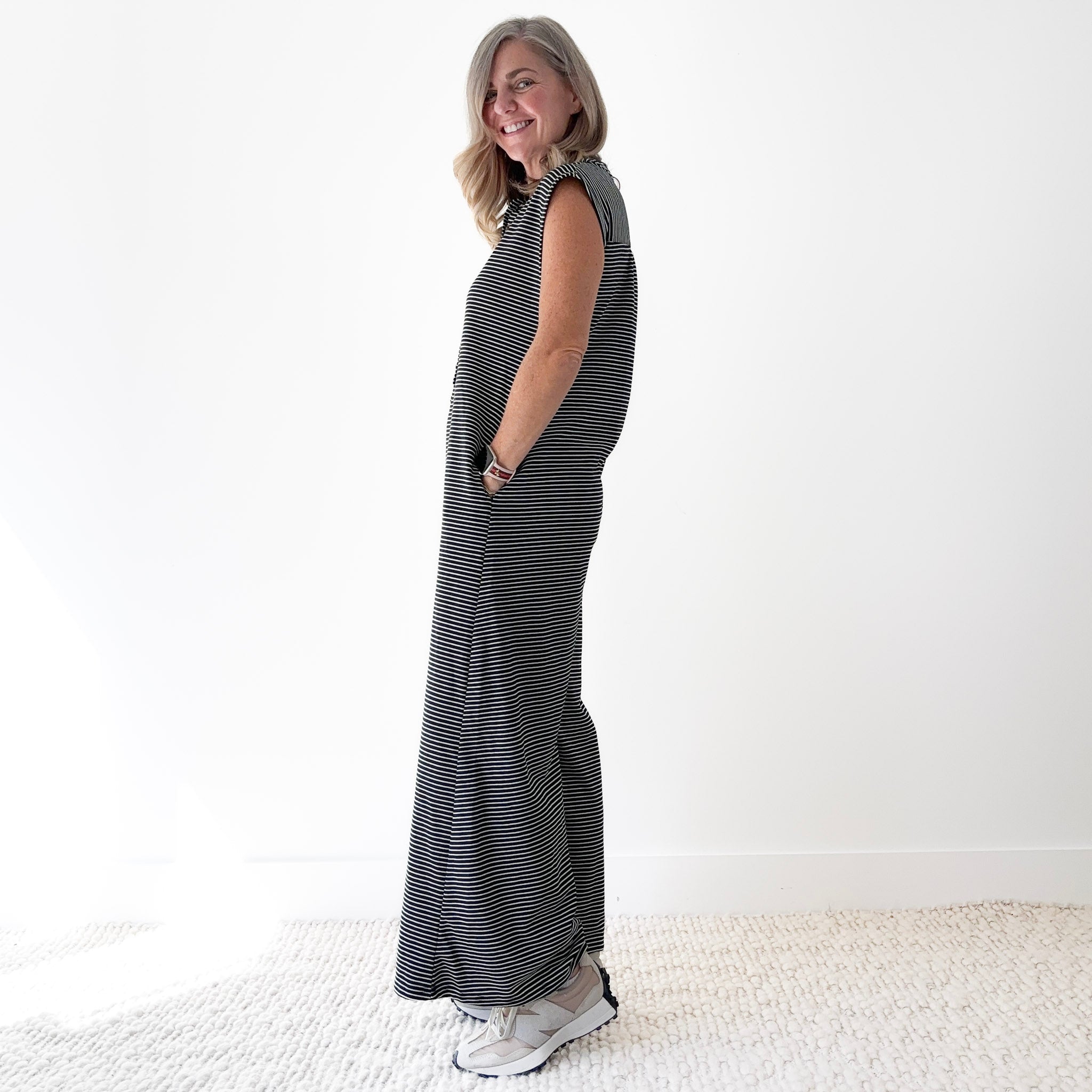SALE Striped Button Front Jumpsuit