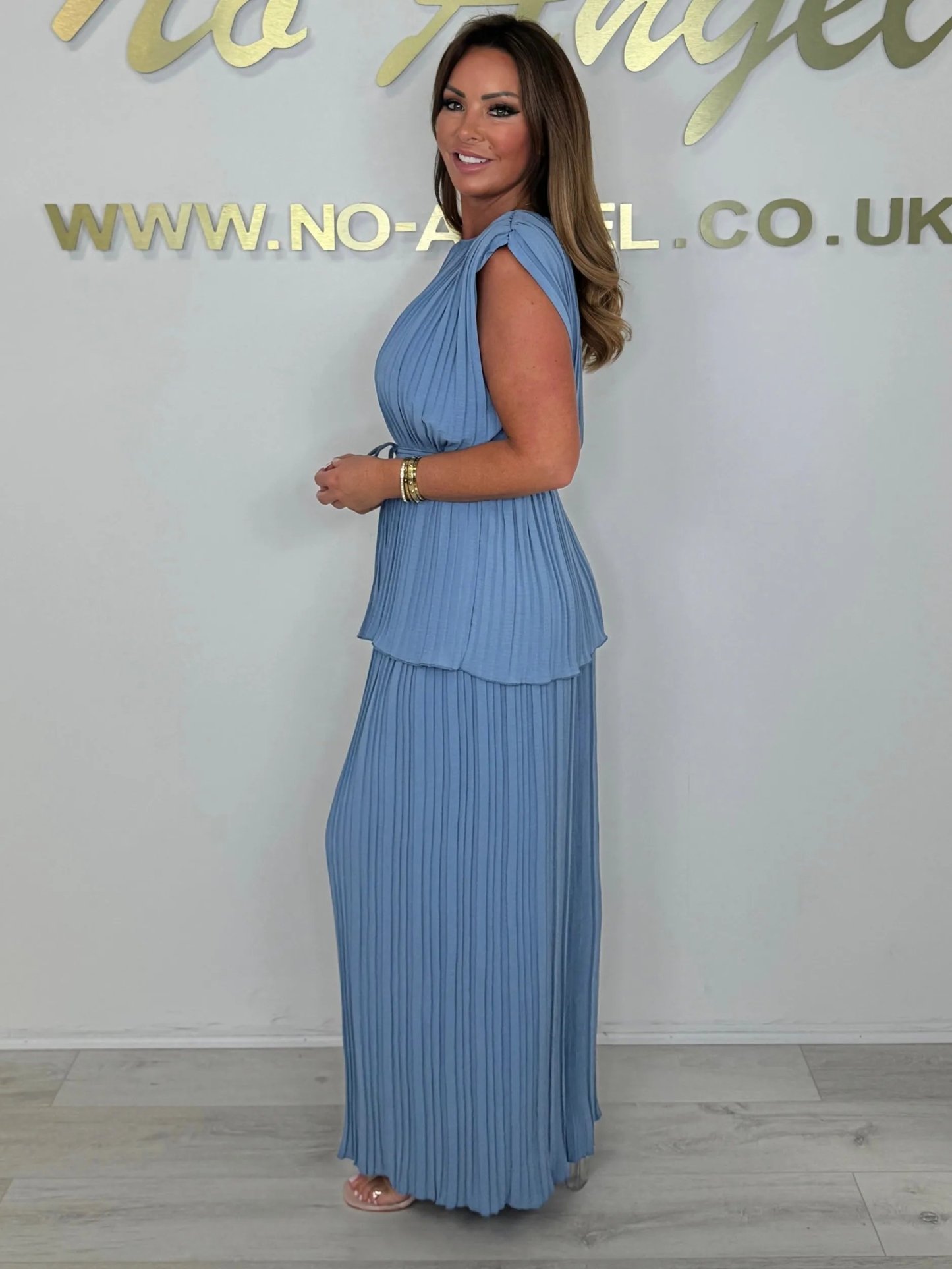 Tie Waist Pleated Top & Trouser Matching Set (Buy 2 Free Shipping)