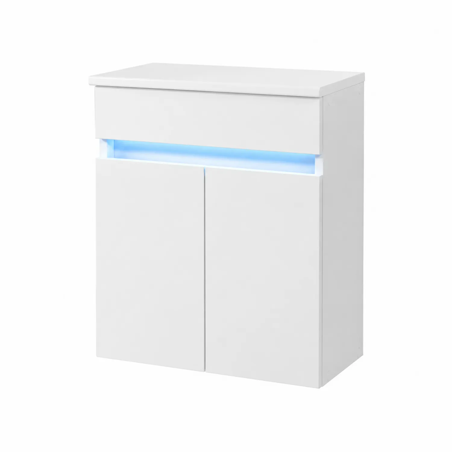 Armario bajo lavabo MDF con LED blanco 60x30x80 cm