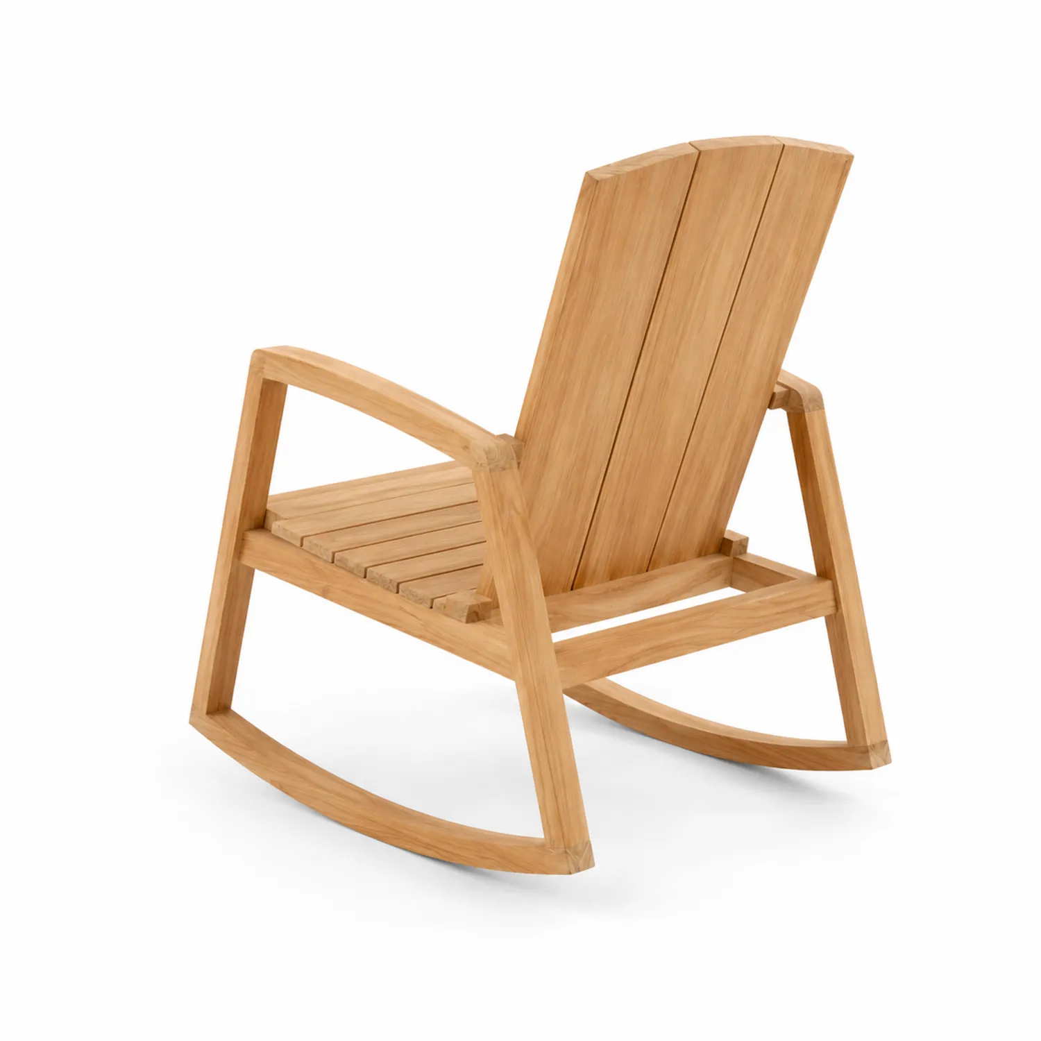 Silla mecedora de teca para exterior 90x60x100 cm
