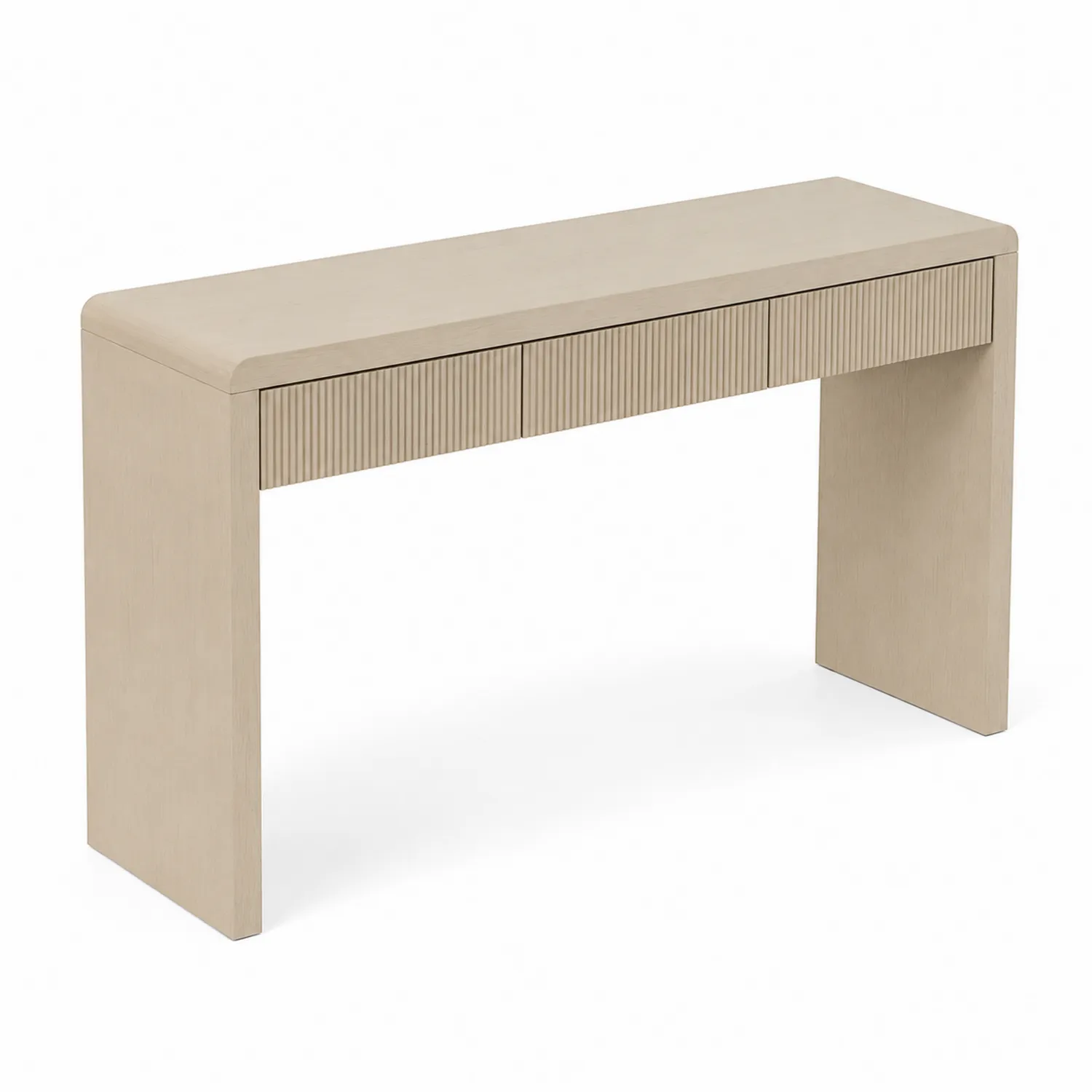 Consola de Madera con Ranuras 120cm Beige