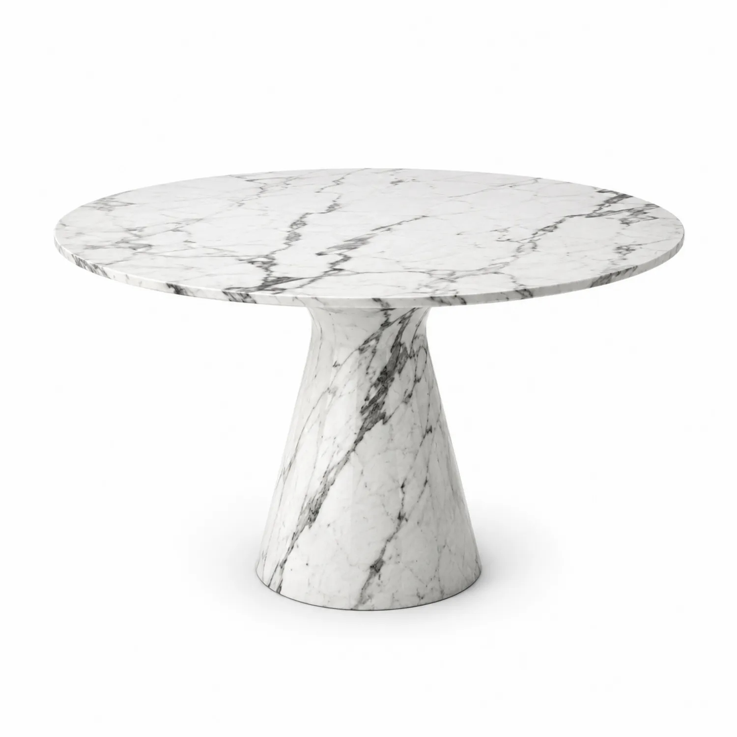 Mesa de mármol blanco redonda