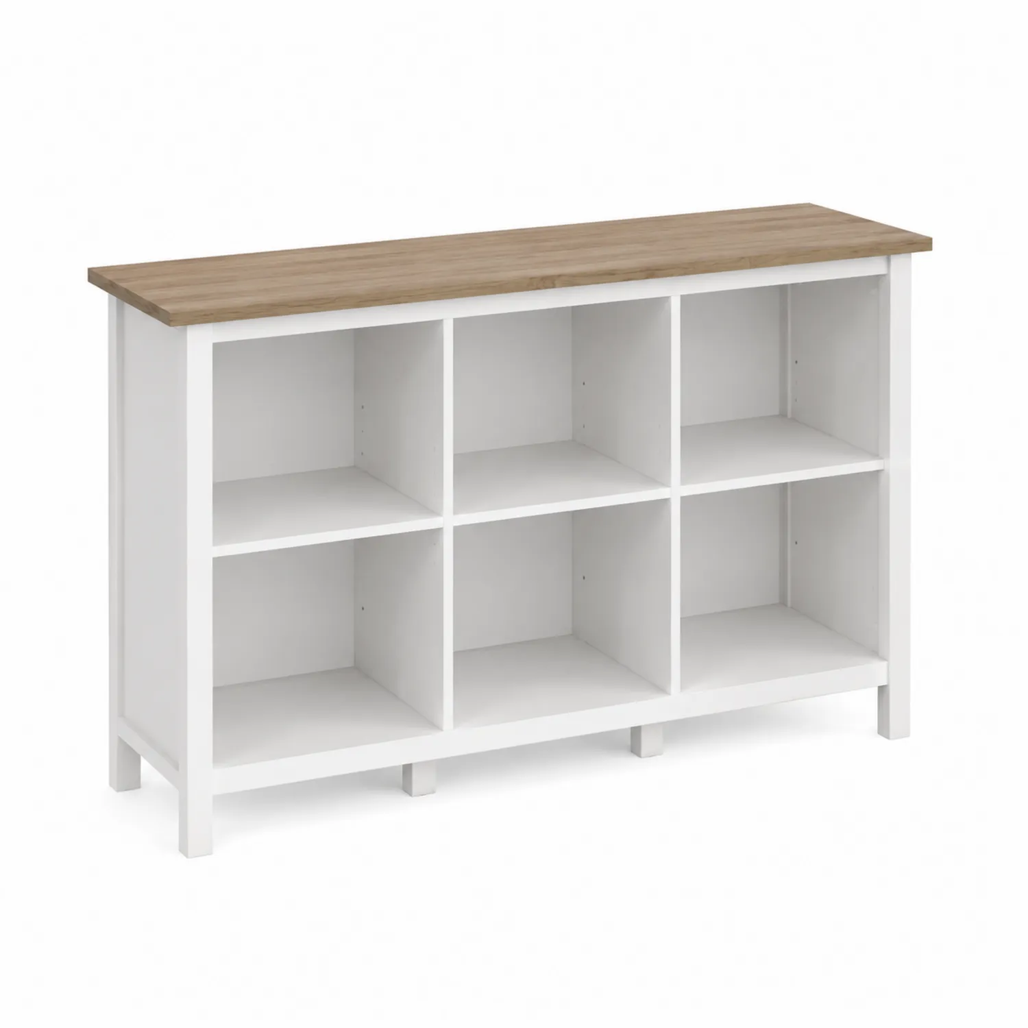 Estantería de Madera y MDF con 6 Cubos Blanco/Madera