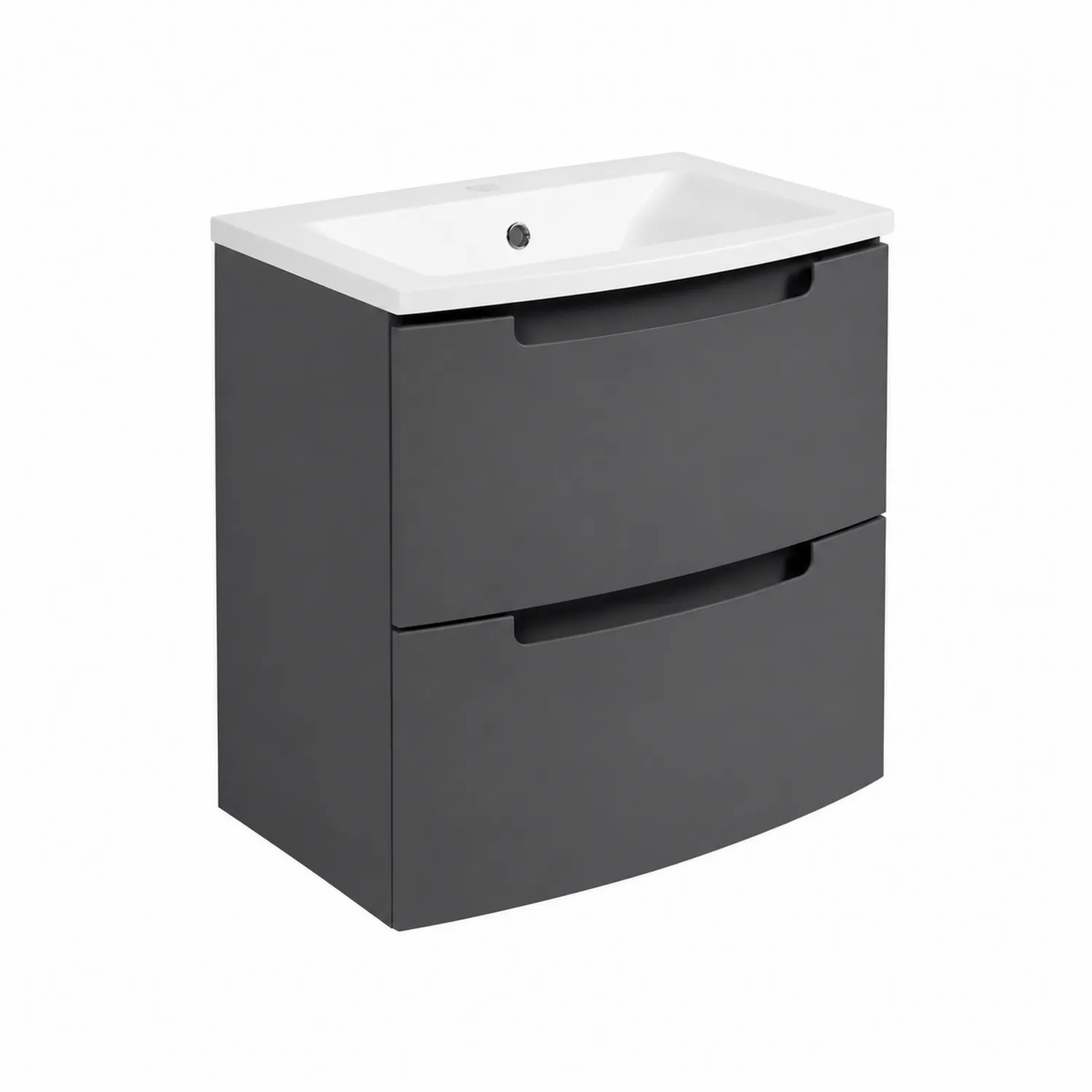 Mueble de baño MDF con lavabo de cerámica Gris 80 cm