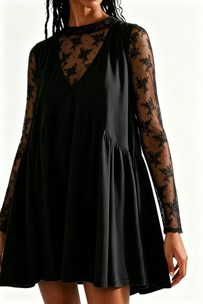 Women's Summer V-Neck Tank Dress + Lace Overlay Shirt — 2026 New Fashion Arrival