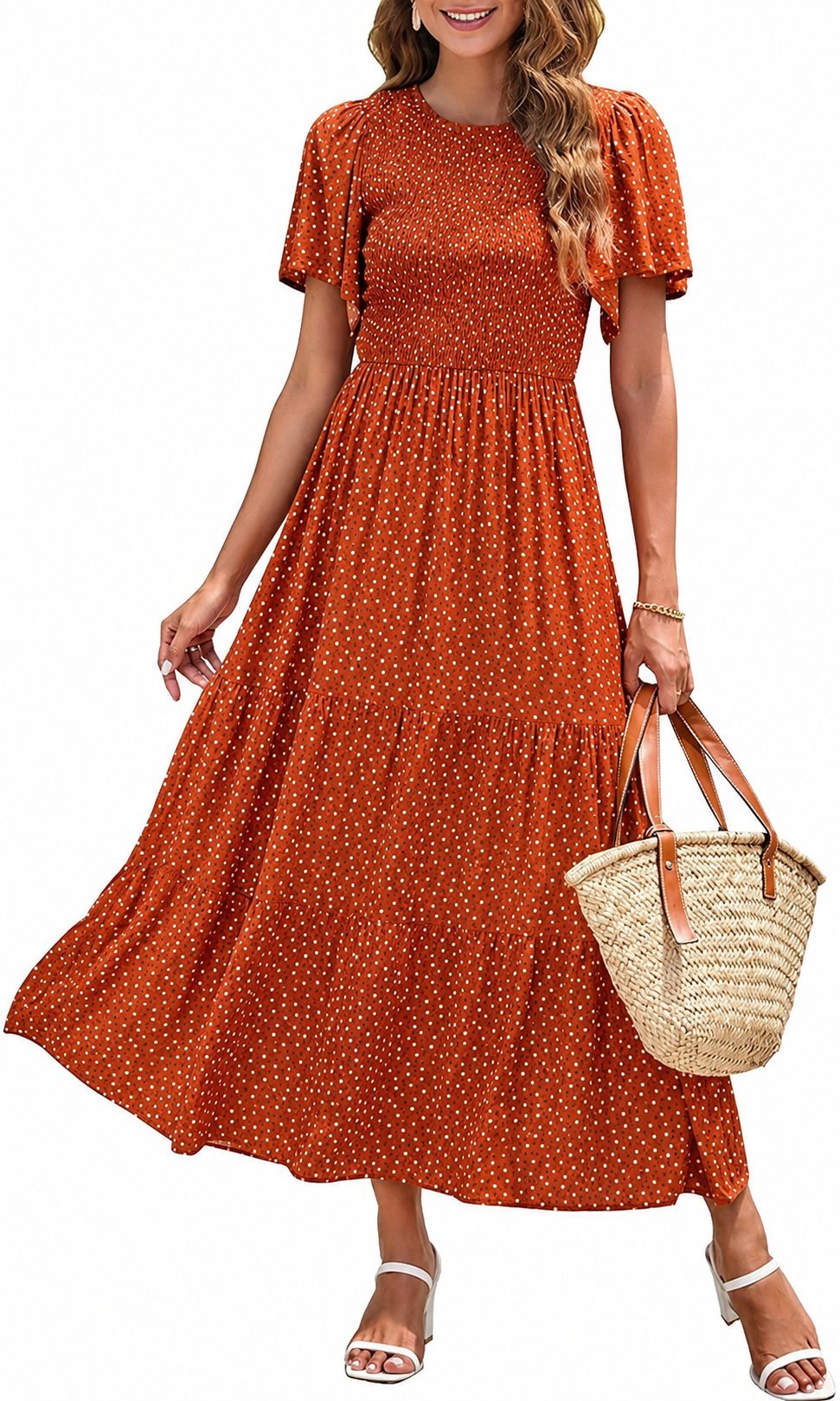 Women’s Floral Smocked Maxi Dress