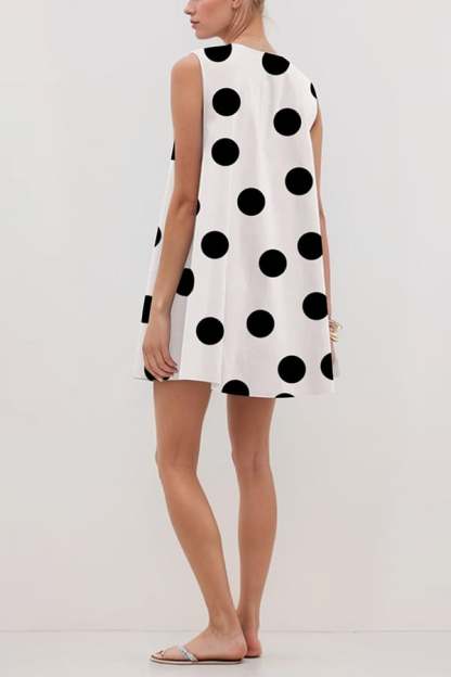 Women’s Sleeveless Bubble Hem Mini Dress with Pockets