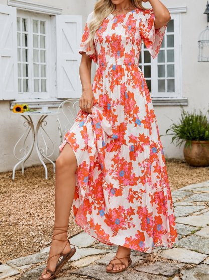 Women’s Floral Smocked Maxi Dress