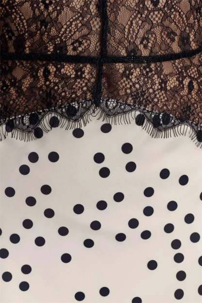 Elegant Halter Lace Polka Dot Maxi Dress