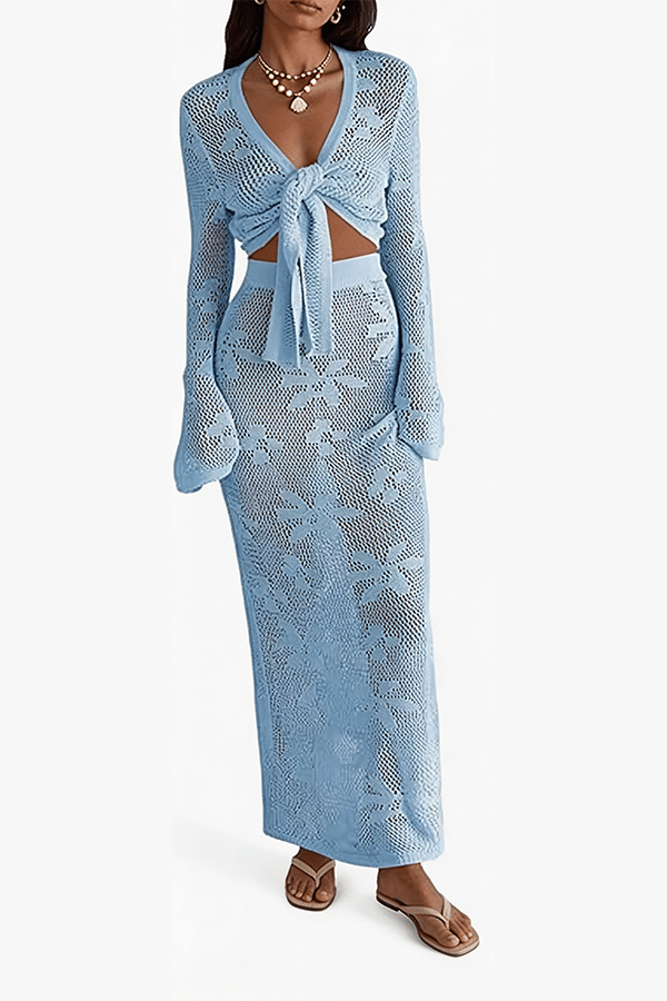 Women’s Crochet Beach Cover-Up Two-Piece Set