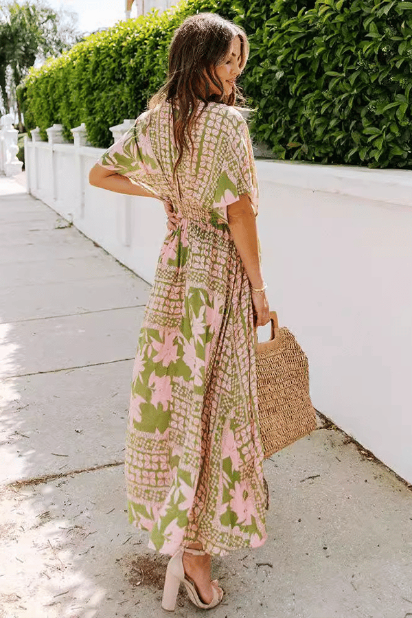 Women's Floral Print Boho Maxi Dress