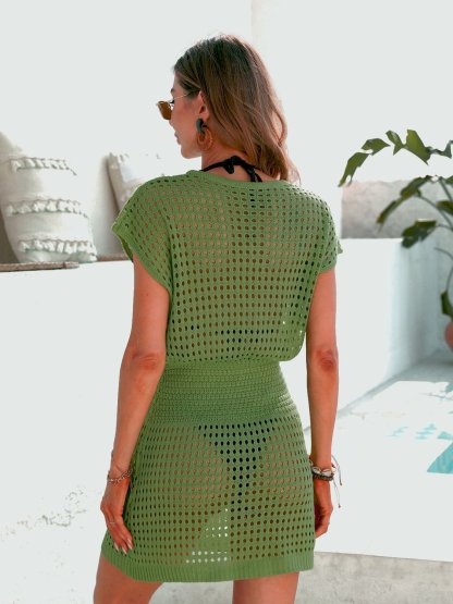 Women's Crochet Knit Beach Cover-Up Dress
