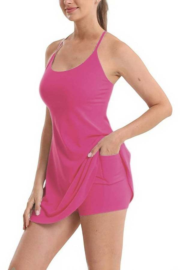 Women’s Athletic Mini Dress with Built-In Shorts