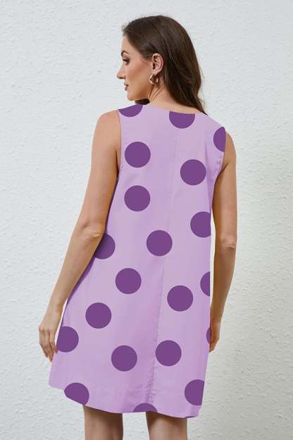 Women’s Sleeveless Bubble Hem Mini Dress with Pockets