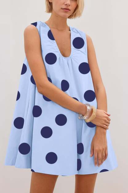 Women’s Sleeveless Bubble Hem Mini Dress with Pockets