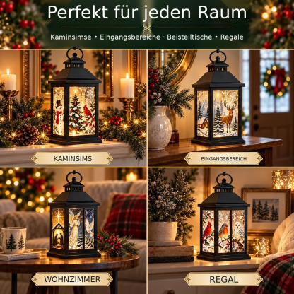 Leuchtende Dekolaterne mit austauschbaren Motiven