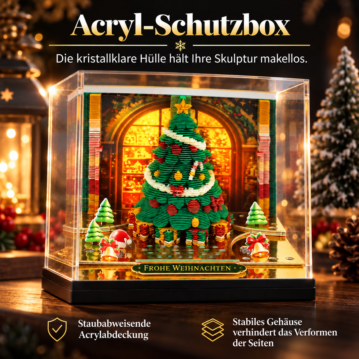 Beleuchteter 3D-Weihnachtskalender aus Papier