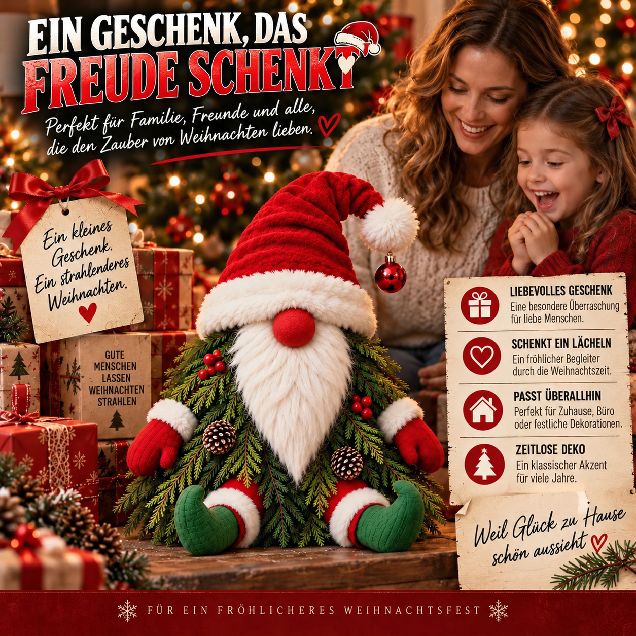 Weihnachtliche Wichteldekoration