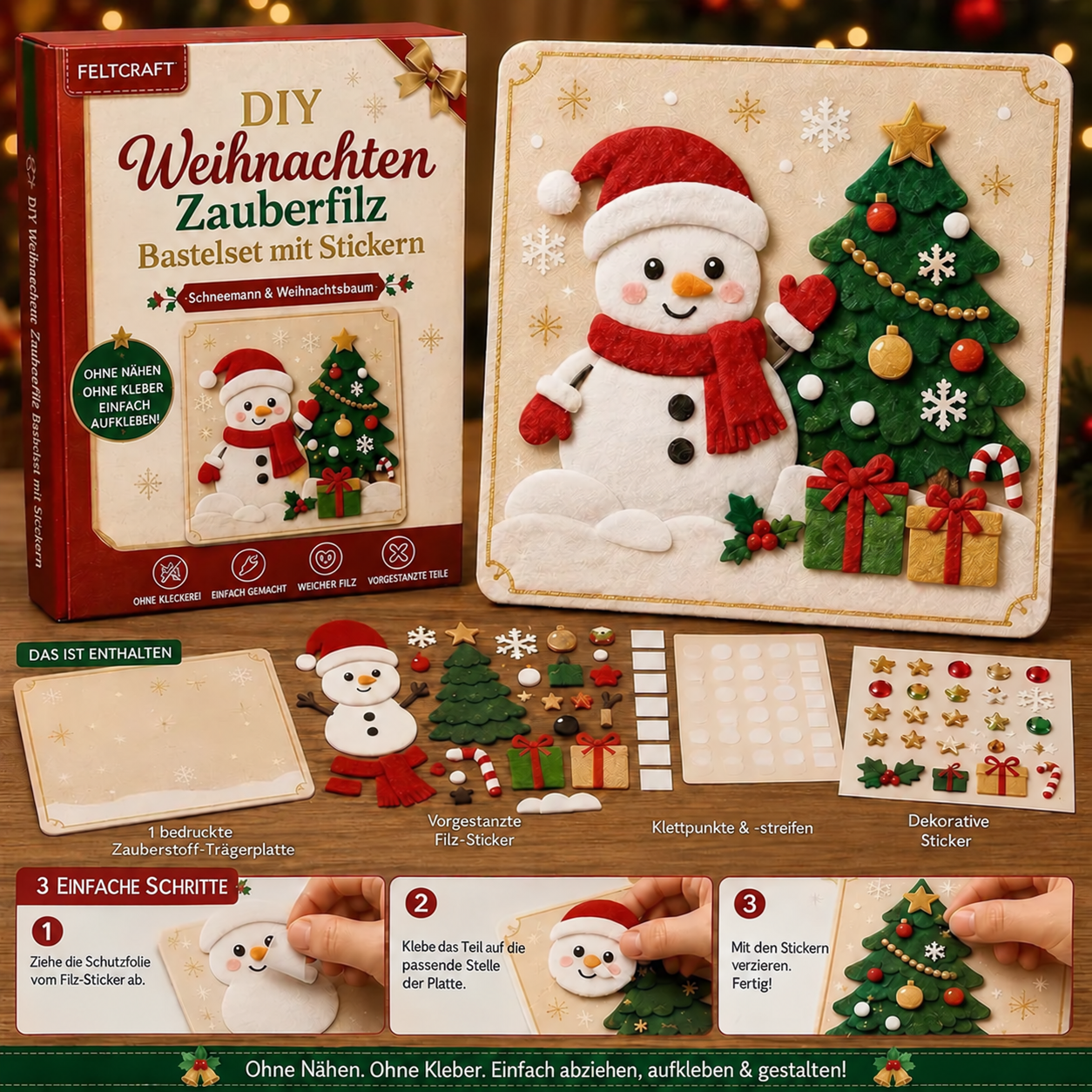 Schneemann – Filz-Bastelset
