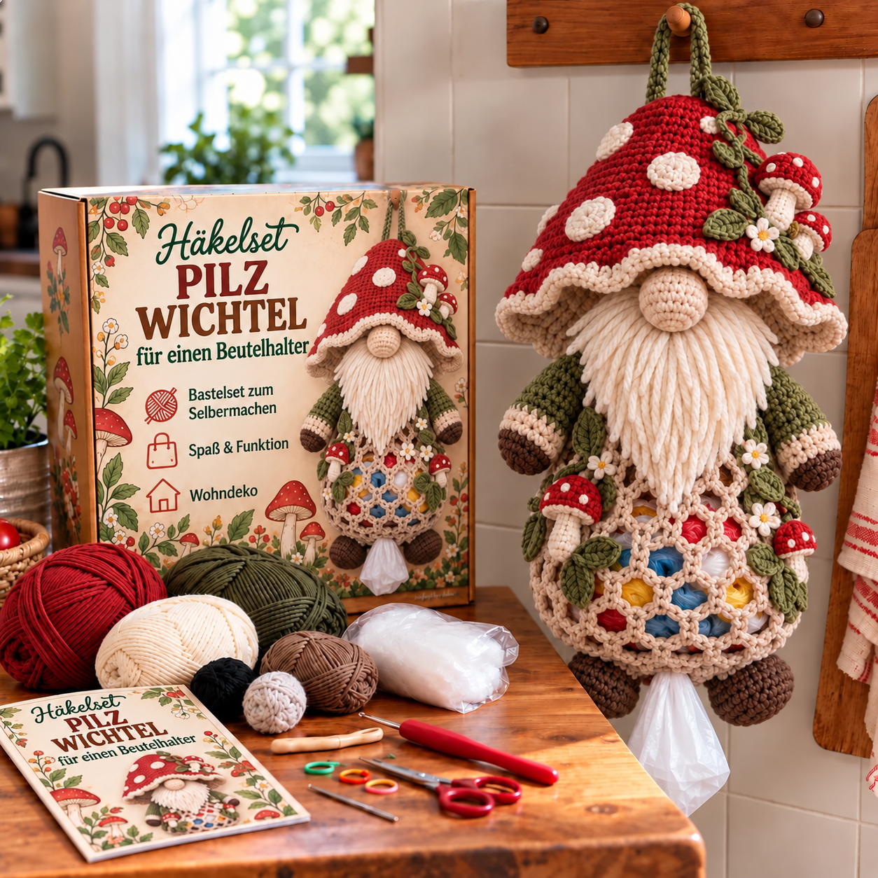 Wichtel-Beutelhalter – DIY-Häkelset
