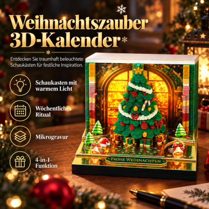 Beleuchteter 3D-Weihnachtskalender aus Papier