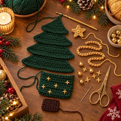 Weihnachtsbaum-Besteckhalter – DIY-Häkelset