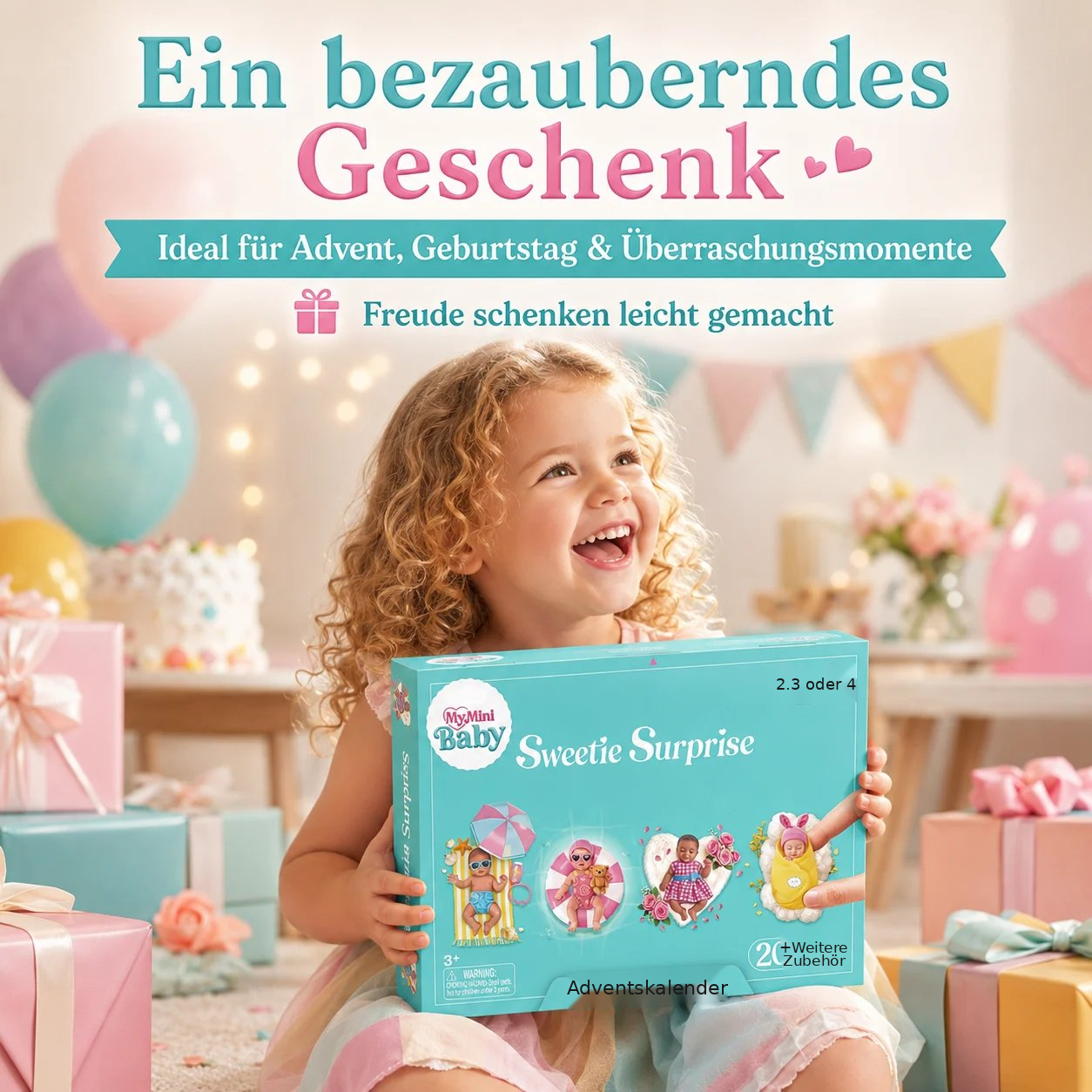 Adventskalender mit Mini-Figuren und Zubehör