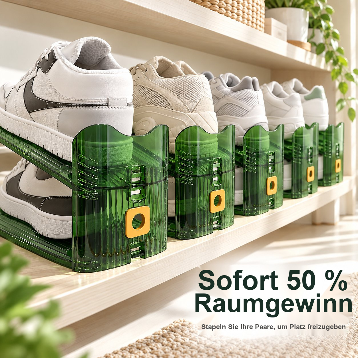 Verstellbarer Schuh-Organizer – Platzsparendes, transparentes Aufbewahrungsregal im minimalistischen Design