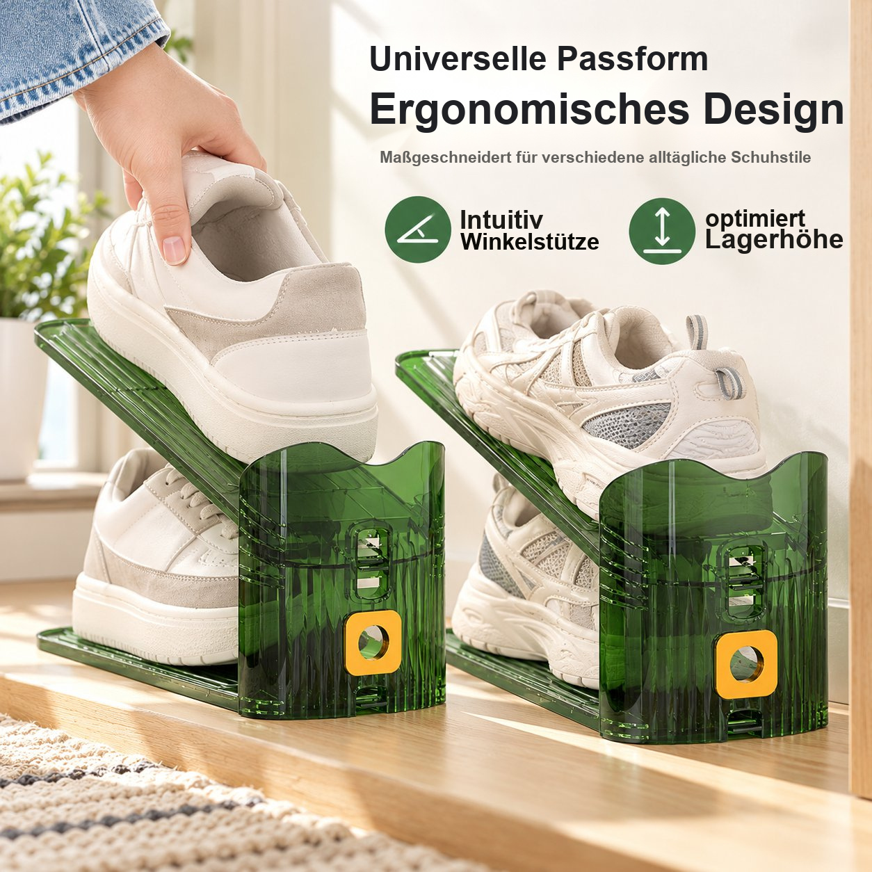 Verstellbarer Schuh-Organizer – Platzsparendes, transparentes Aufbewahrungsregal im minimalistischen Design