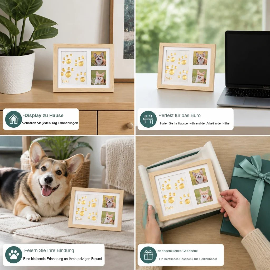 DIY-Erinnerungsrahmen für Pfotenabdrücke – Pfotenabdruck und Fotopräsentation